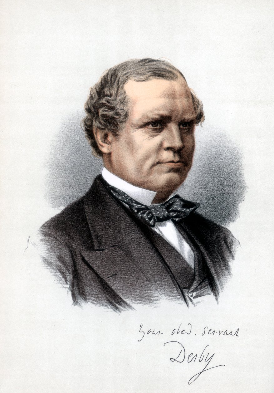 Edward Henry Stanley, 15. jarl av Derby, Storbritannias statsminister, c1890. av Petter and Galpin Cassell