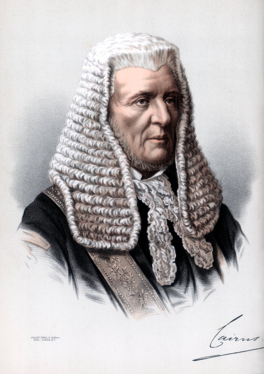 Hugh NcCalmont Cairns, 1st Earl Cairns, Lord Chancellor of Great Britain, c1890. av Petter and Galpin Cassell