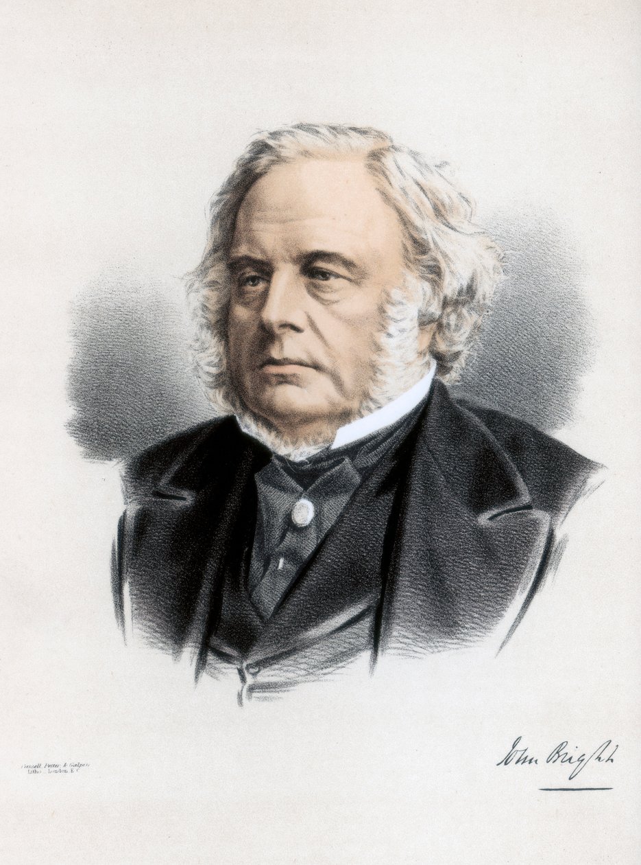 John Bright, britisk radikal og liberal statsmann, c1890. av Petter and Galpin Cassell
