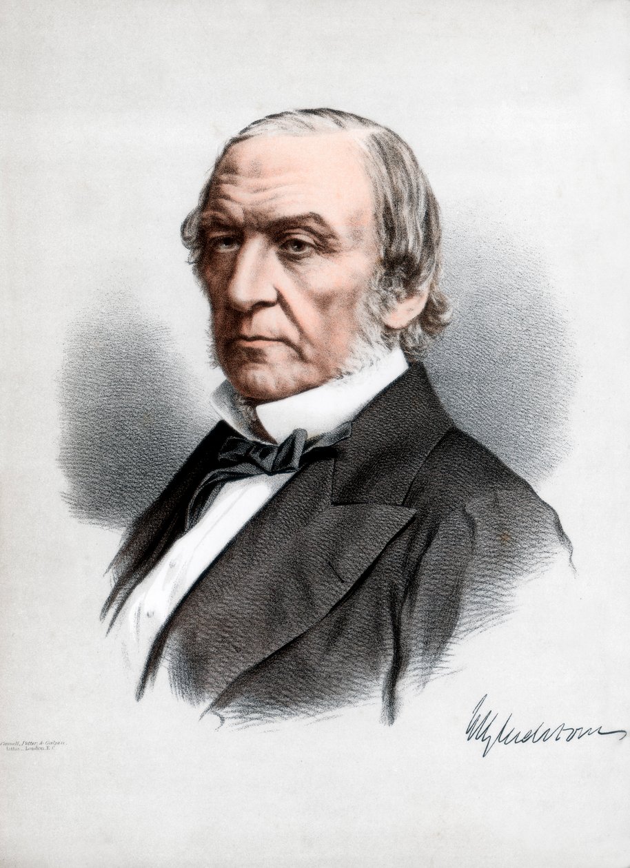 William Ewart Gladstone , statsmann og statsminister i det britiske liberale partiet, c1890. av Petter and Galpin Cassell