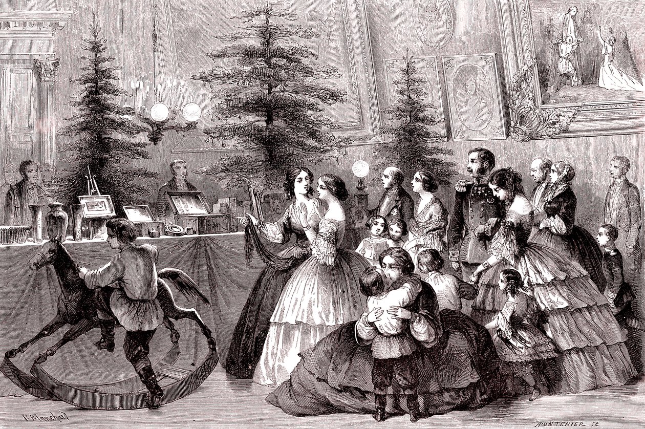 Jul i St. Petersburg, Russland. 1861 (gravering) av Pharamond Blanchard
