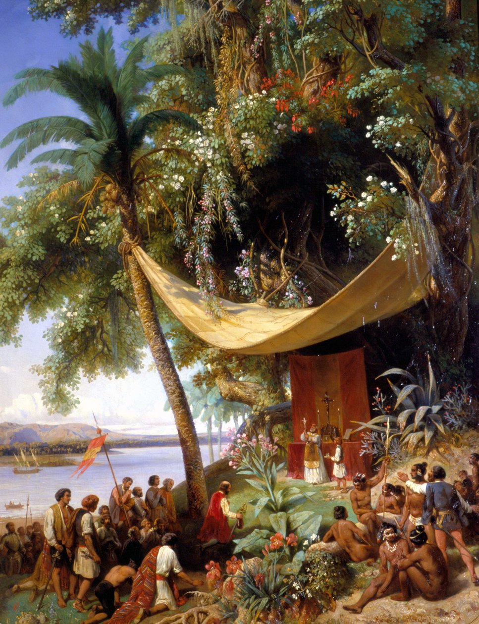 Friluftsevangeliseringsmesse i Amerika - maleri av Pharamond av Pharamond Blanchard