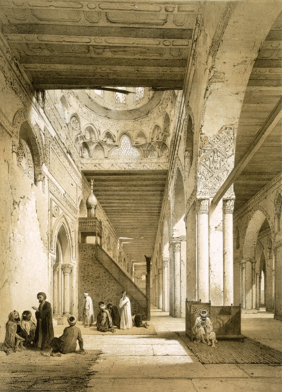 Interiør av Maqsurah i det 9. århundres moske i Ahmad Ibn-Tulun, Kairo av Philibert Joseph Girault de Prangey