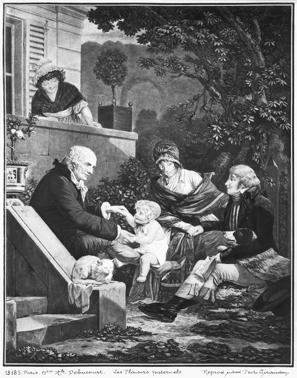 Gleden ved å være far, ca. 1797 av Philibert Louis Debucourt
