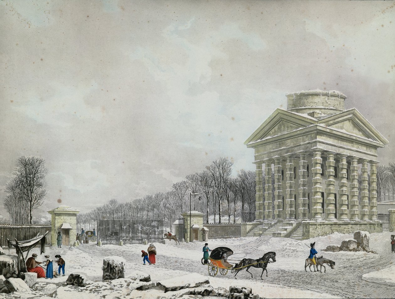 Barriere des Champs-Elysees, 1808 (akvatint) av Philibert Louis Debucourt