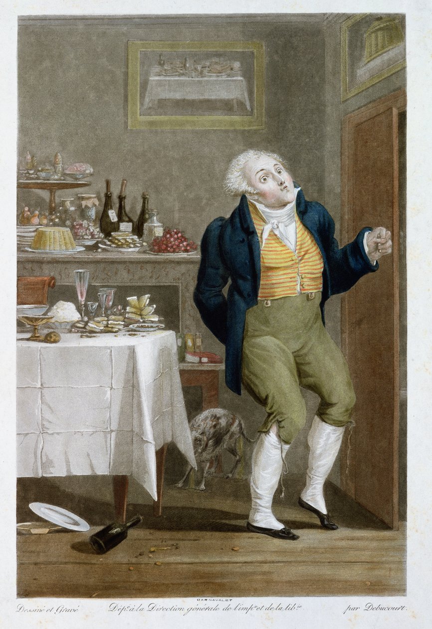 Slutten på gastronomene av Philibert Louis Debucourt