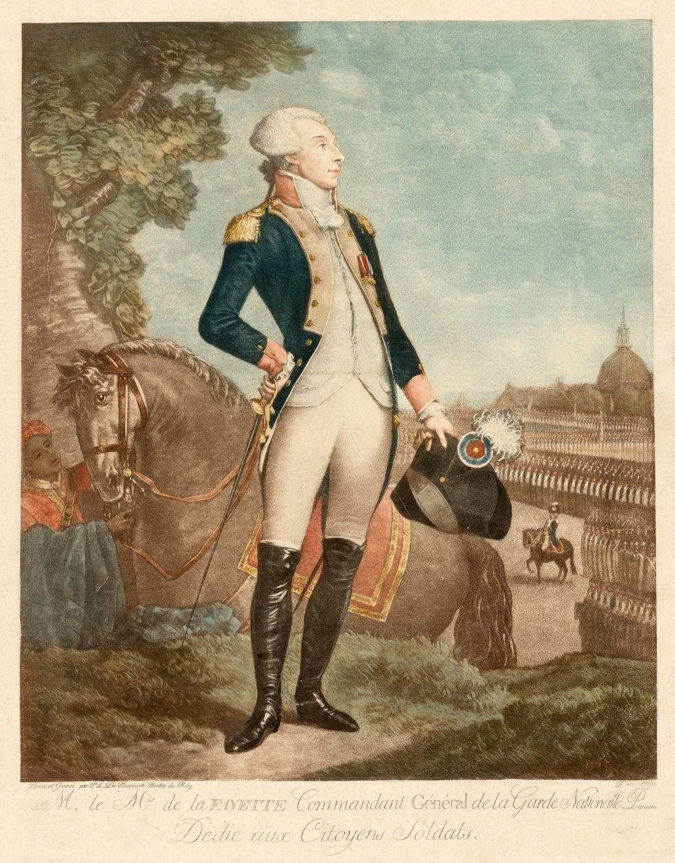 Marki de Lafayette av Philibert-Louis Debucourt