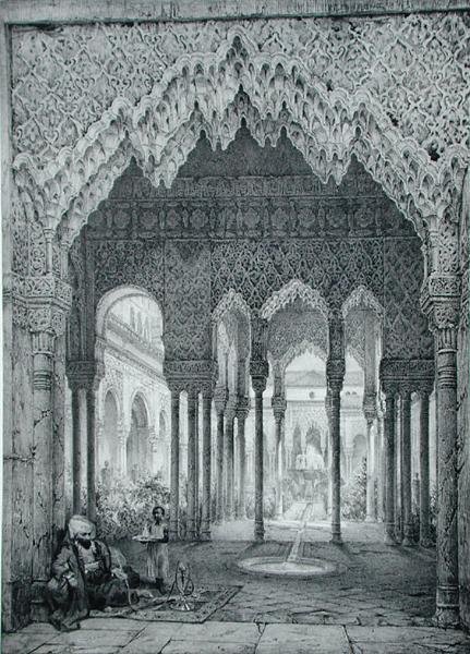 Inngang til Lions Court, Alhambra, plate 4 fra 