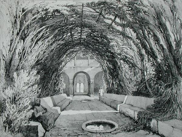 Basseng i hagen til klosteret San Domingo, Alhambra, plate 6 fra 