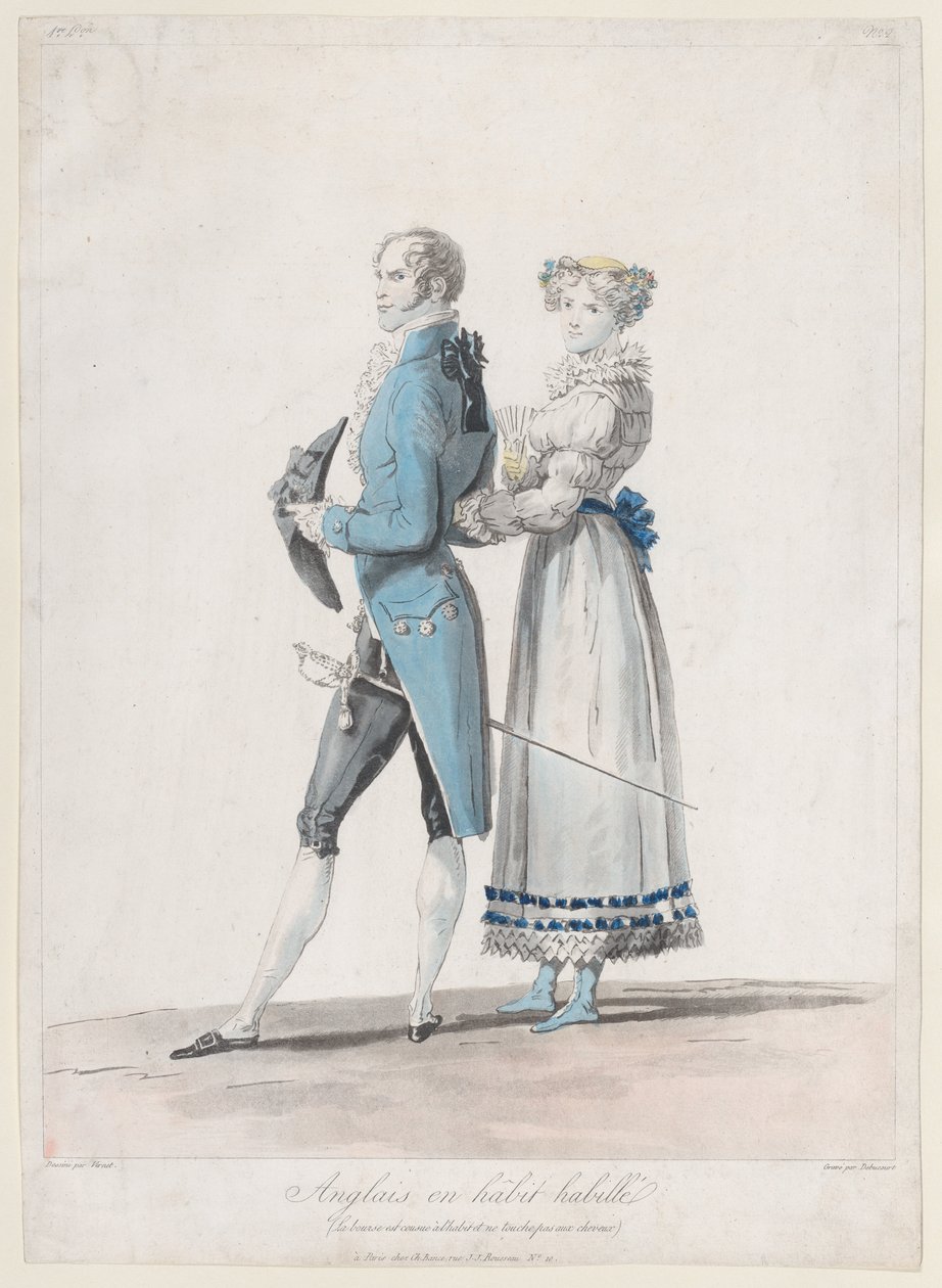 Engelskmann i Habit Habille, fra Collections de Costumes Dessines, 1814-24., av Philibert Louis Debucourt