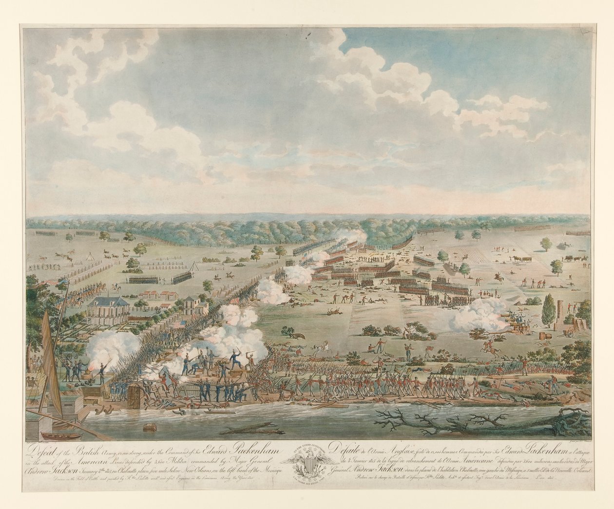 Nederlag til den britiske hæren (Slaget ved New Orleans) av Philibert Louis Debucourt