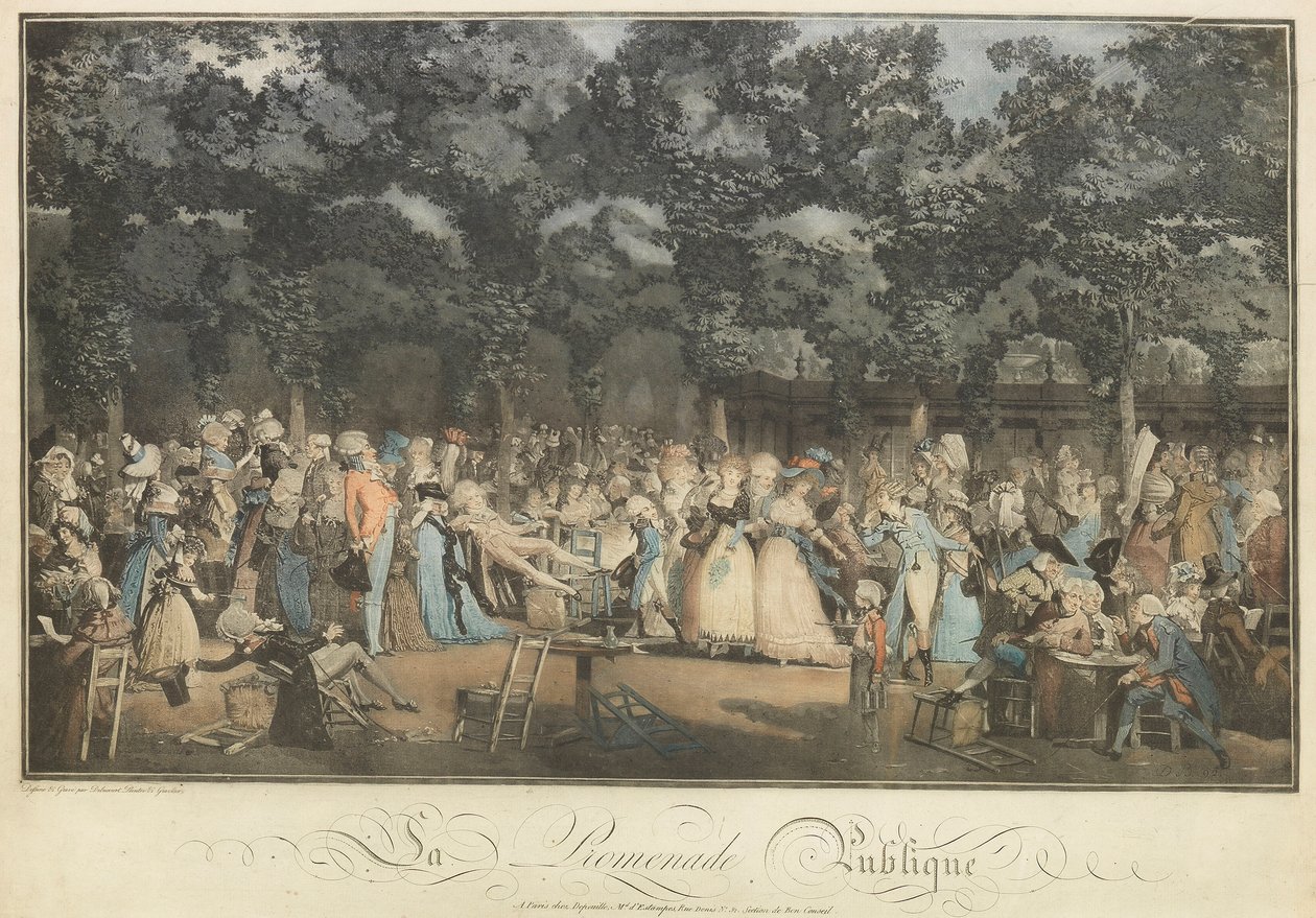 Den offentlige promenaden, 1792. av Philibert Louis Debucourt