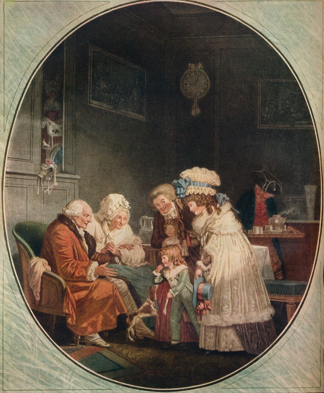 Komplimentet eller nyttårsmatinéen, 1887, 1916 av Philibert Louis Debucourt