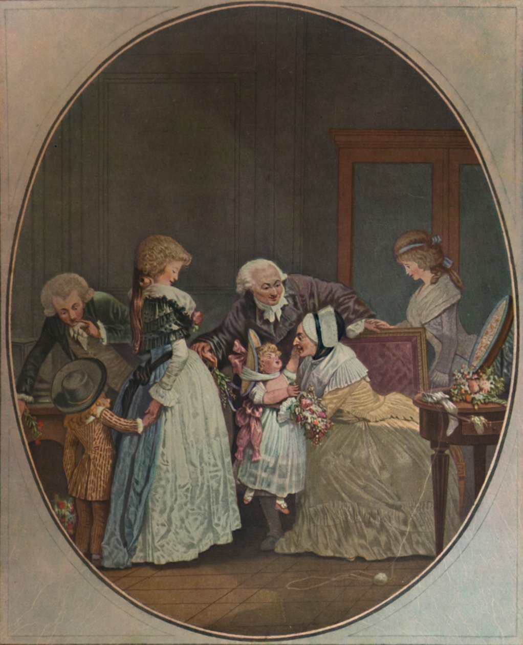 Bukettene, eller bestemorsdagen, 1788, 1913 av Philibert Louis Debucourt