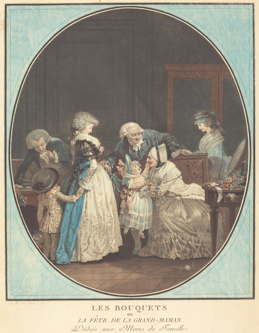 Les Bouquets, eller bestemors dag av Philibert Louis Debucourt