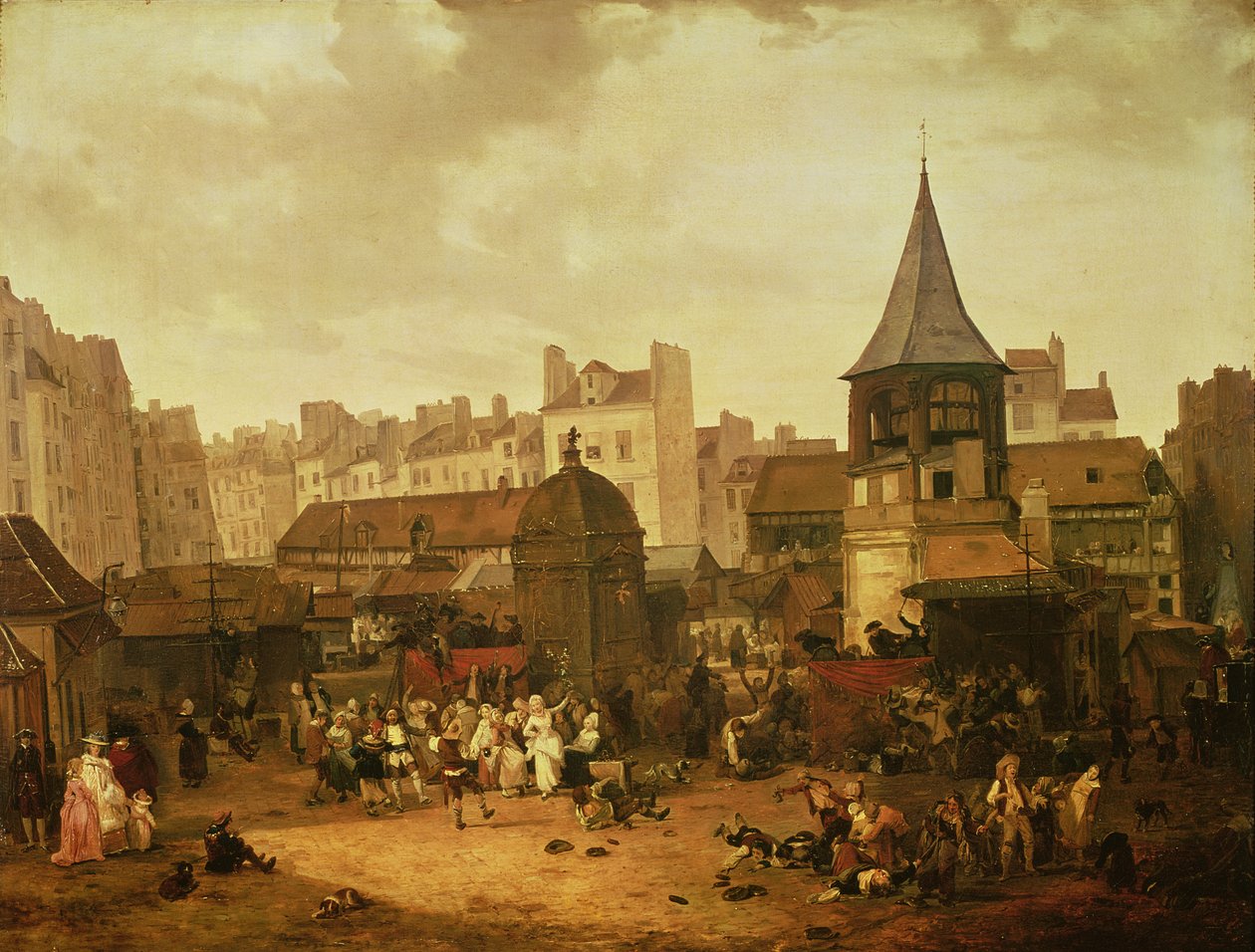 Glede seg i Les Halles for å feire fødselen til Dauphin Louis av Frankrike (1781-89) 21. januar 1781, 1783 av Philibert Louis Debucourt