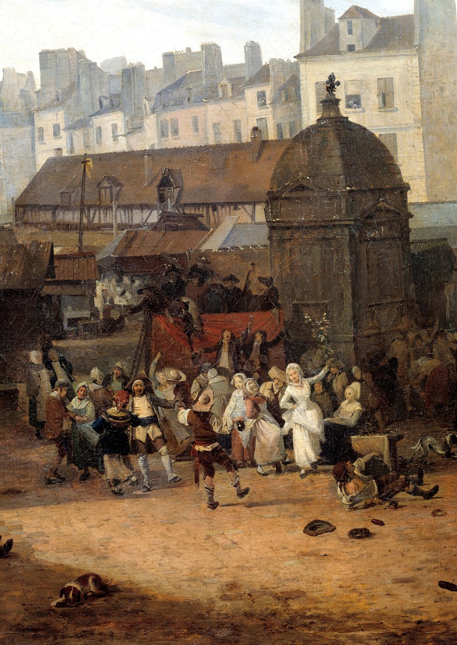 Gjengivelser gitt av byen Paris aux Halles 21.01.1782 i anledning fødselen til Dauphin Louis Joseph av Frankrike av Philibert Louis Debucourt