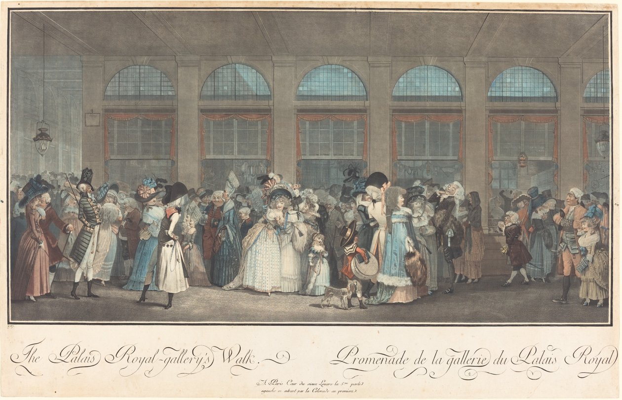 Palais Royal - Gallery Walk Promenade de la Galerie du Palais Royal, 1787. av Philibert Louis Debucourt