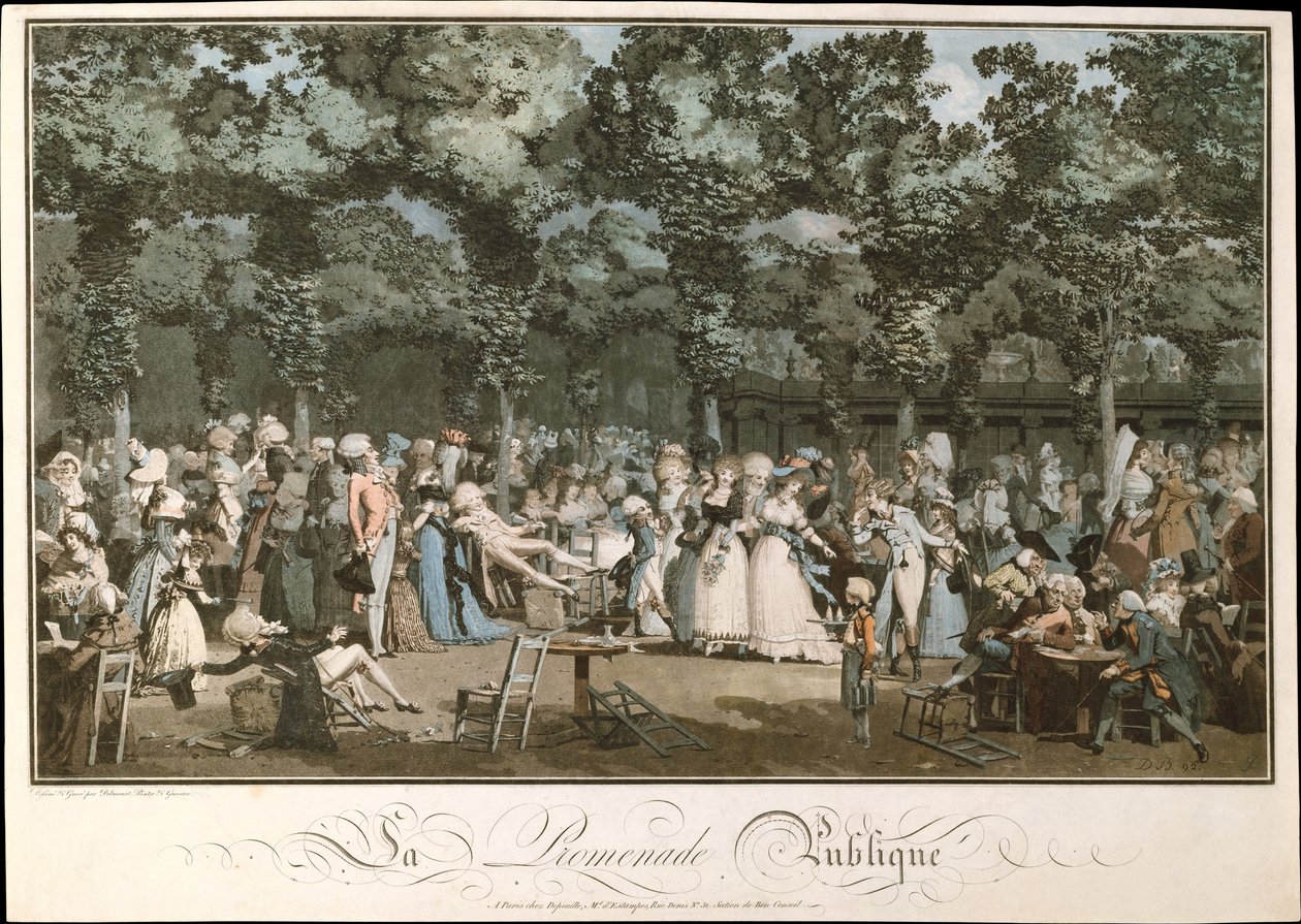Den offentlige promenaden, 1792 av Philibert Louis Debucourt