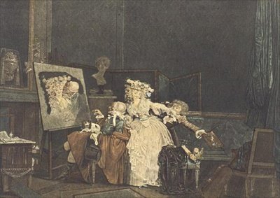 De to kyssene av Philibert-Louis Debucourt