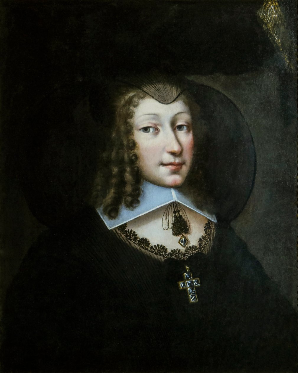 Christine Marie av Frankrike 1606-1663, hertuginne av Savoy i enkedrakt, 1638-1640. av Philibert Torret