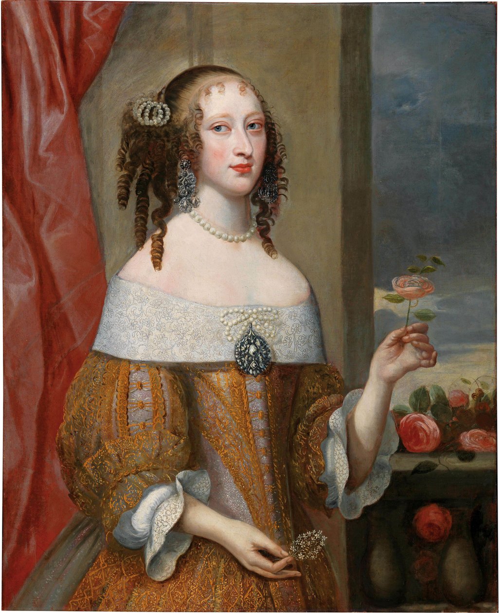 Portrett av prinsesse Henriette Adelaide av Savoy 1636-1676, kurfyrste av Bayern. av Philibert Torret