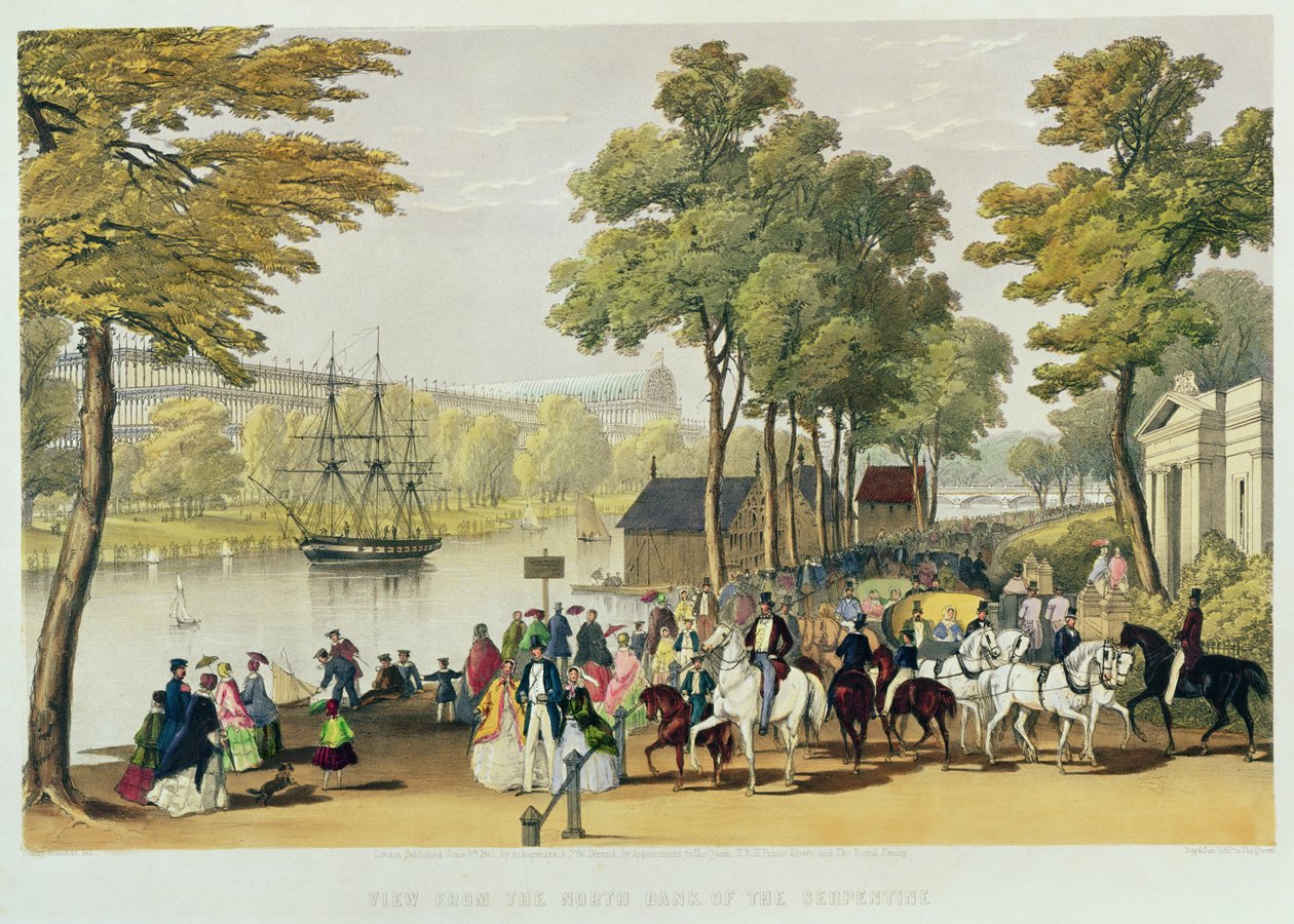 Utsikt fra North Bank of the Serpentine, 1851 av Philip Brannan