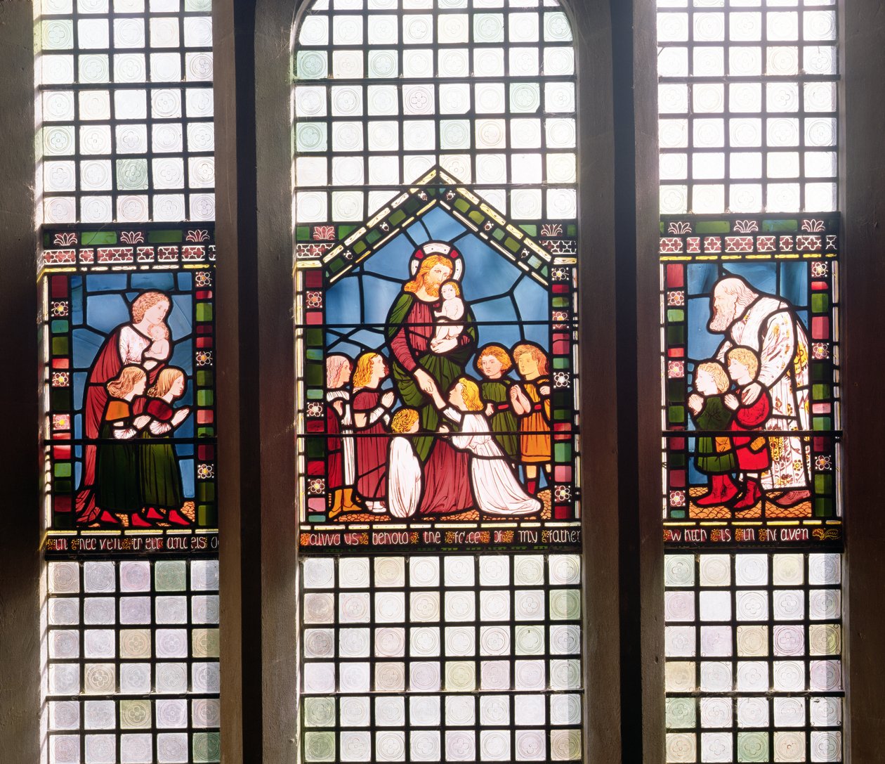 Christ Blessing the Children, 1861 (farget glass) (se 120157 for detaljer) av Philip Burne Jones