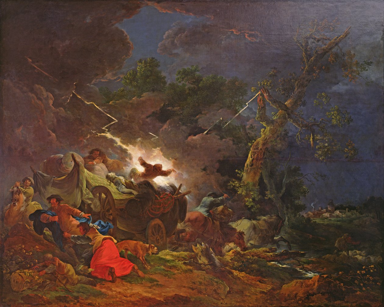 Bønder overrasket av en storm, ca. 1770 av Philippe Jacques de Loutherbourg