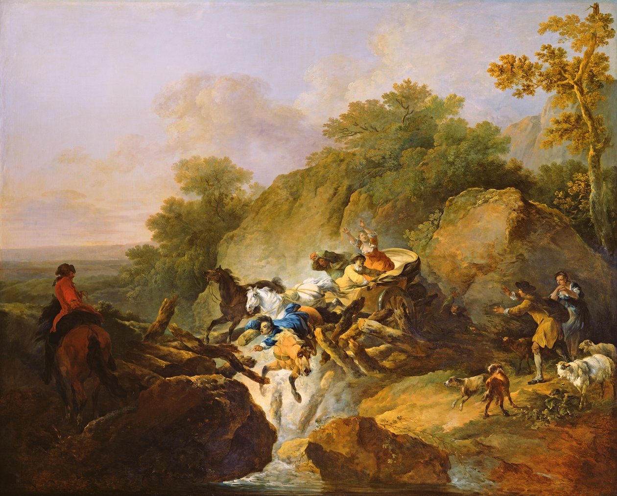 Brudd på en trebro, ca. 1770 av Philippe Jacques de Loutherbourg