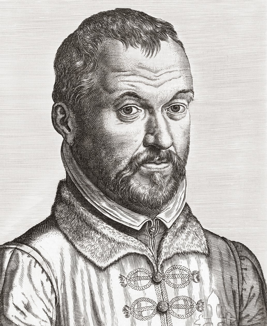 Benito Arias Montano. Portrett. (skrive ut) av Philip (after) Galle