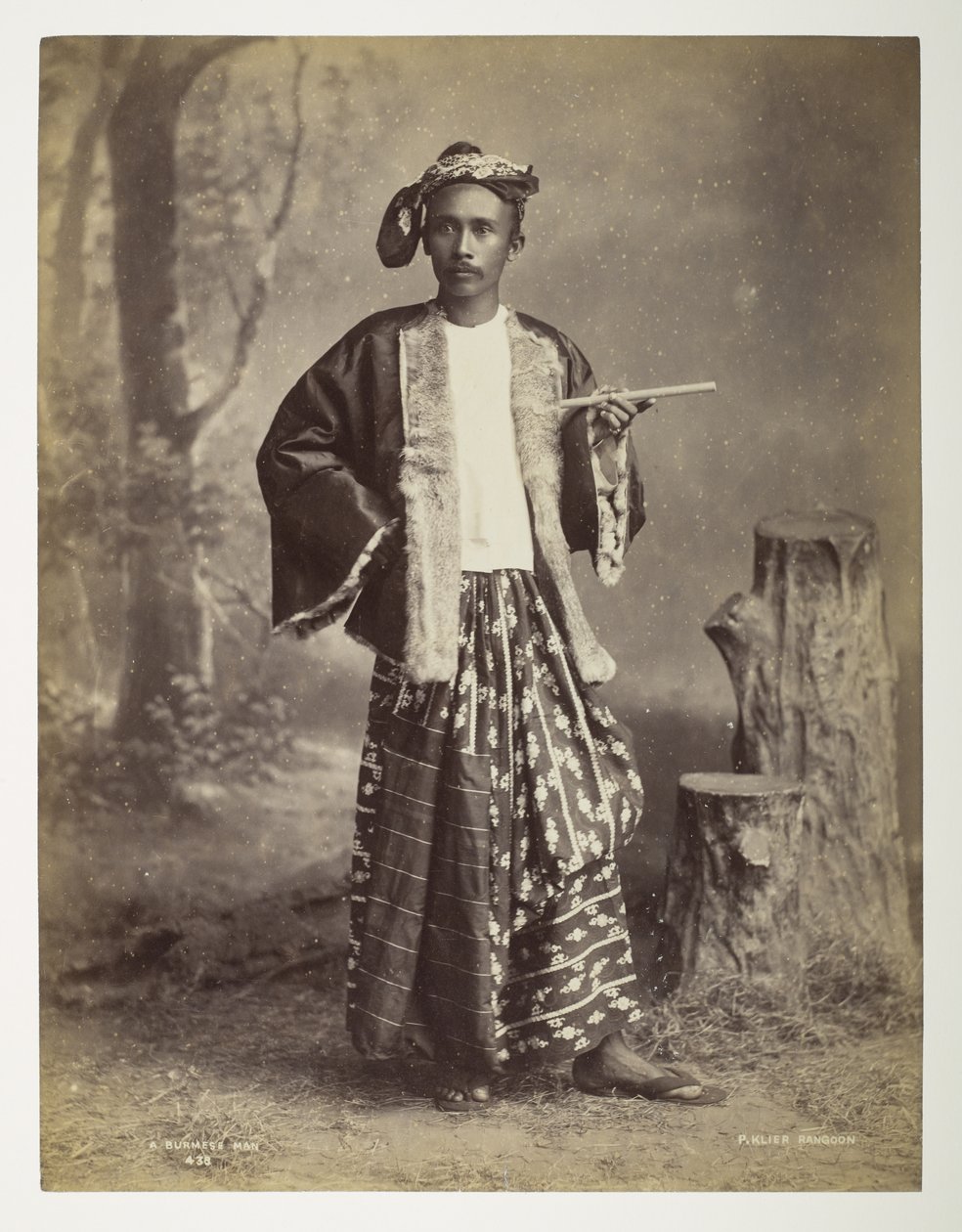 En burmesisk mann, fra Views of Burma av Philip Adolphe Klier