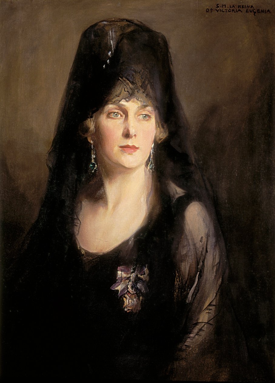 Portrett av Victoria Eugenia av Battenberg (1887-1969), 1900-tallet (olje på lerret) av Philip Alexius de Laszlo