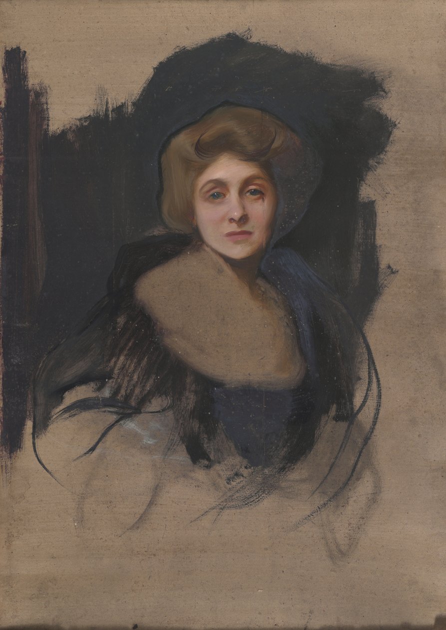 Skisse for portrett av viscountess Lee av Fareham (verso) av Philip Alexius de Laszlo