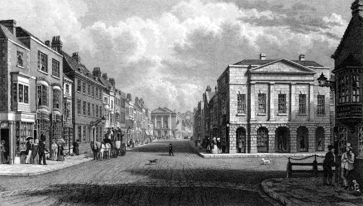 The High Street, Newport, Isle of Wight, 1844. av Philip Brannon