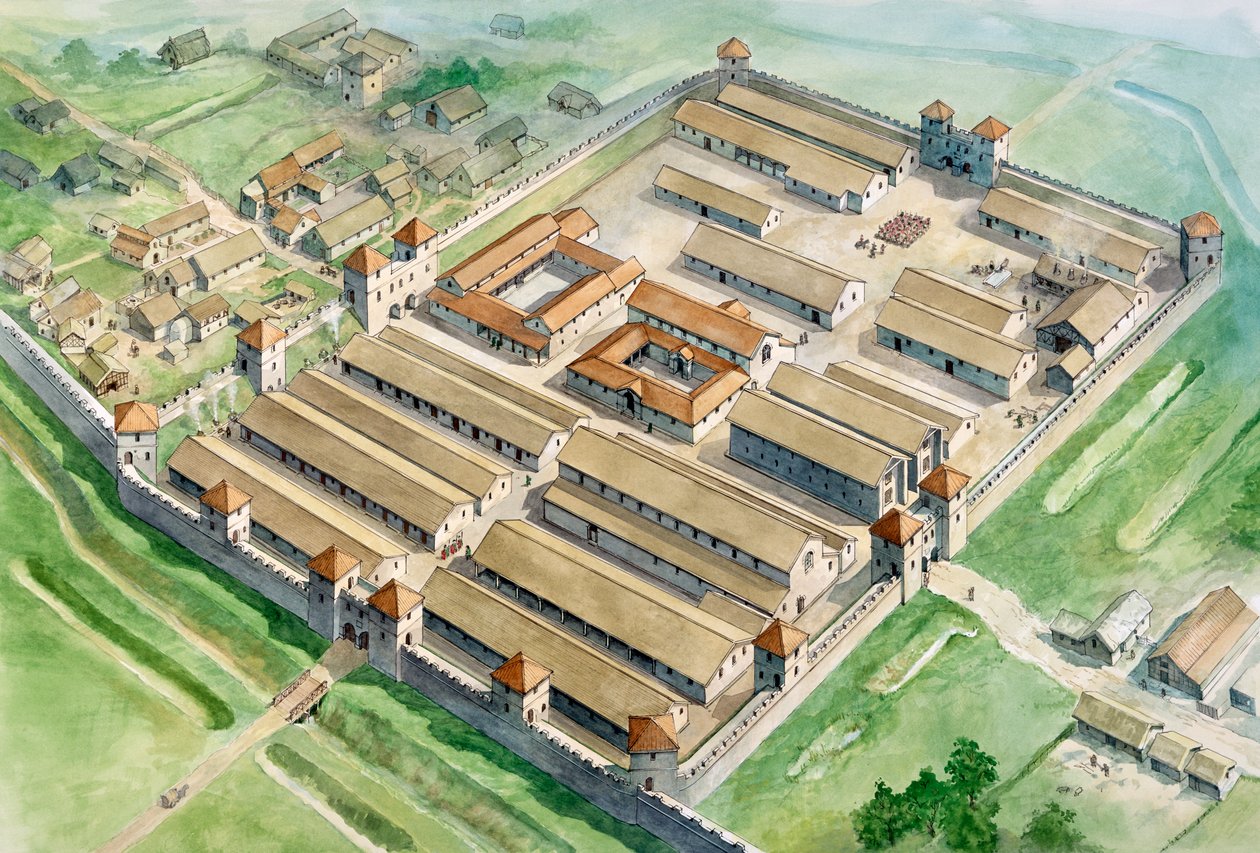 Birdoswald romerske fort, c3. århundre, c1990-2010 av Philip Corke