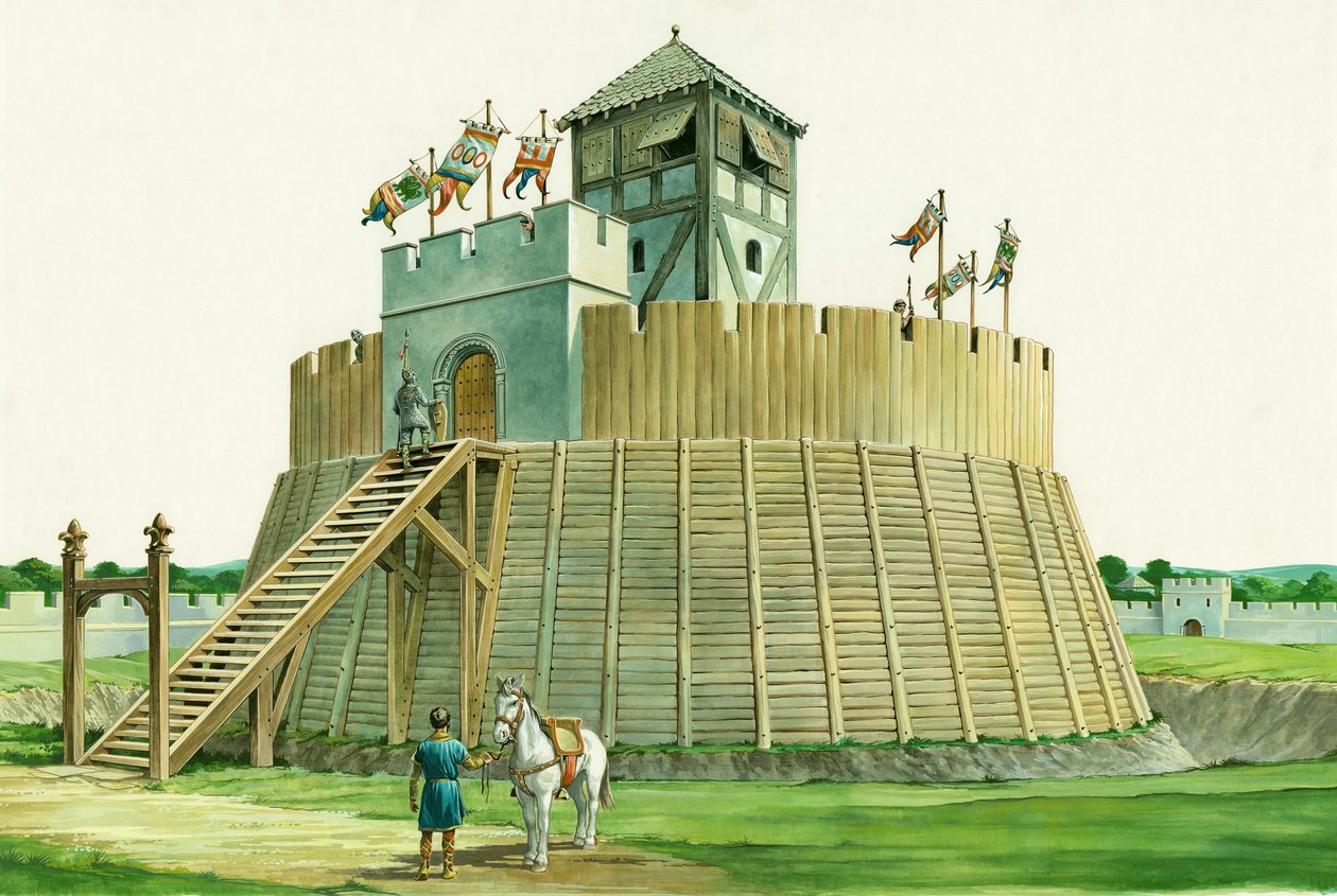 Norman utkikkstårn ved Bramber Castle, West Sussex, c1995-c2009 av Philip Corke