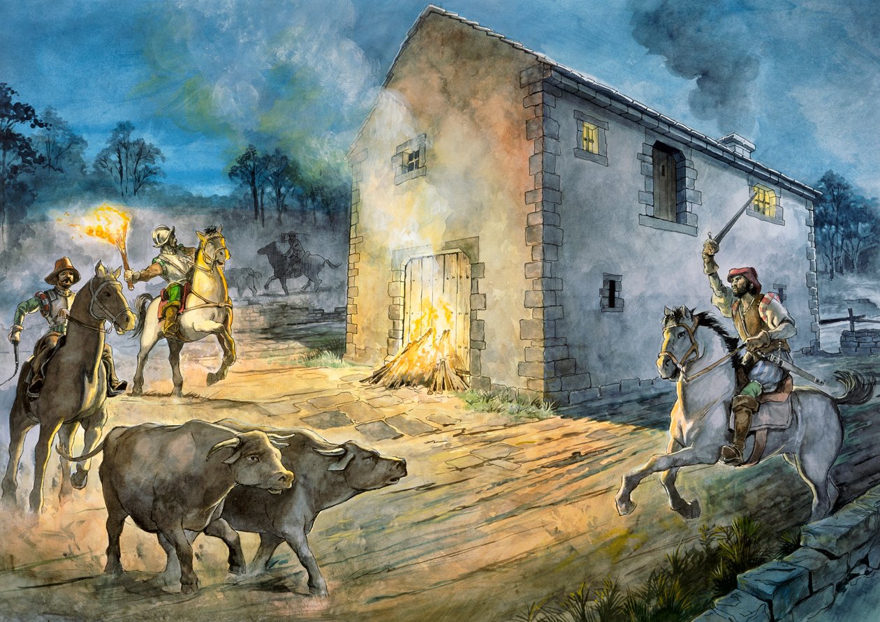 Reivers raiding Birdoswald, 16th century, c1990-2010   1159154   no       norwegian Successfully Translated  Original: The Forum, Rome Translat: The Forum, Rome 1180215 no norwegian Successfully Translated Original: Christian III Succouring Denmark Transla av Philip Corke