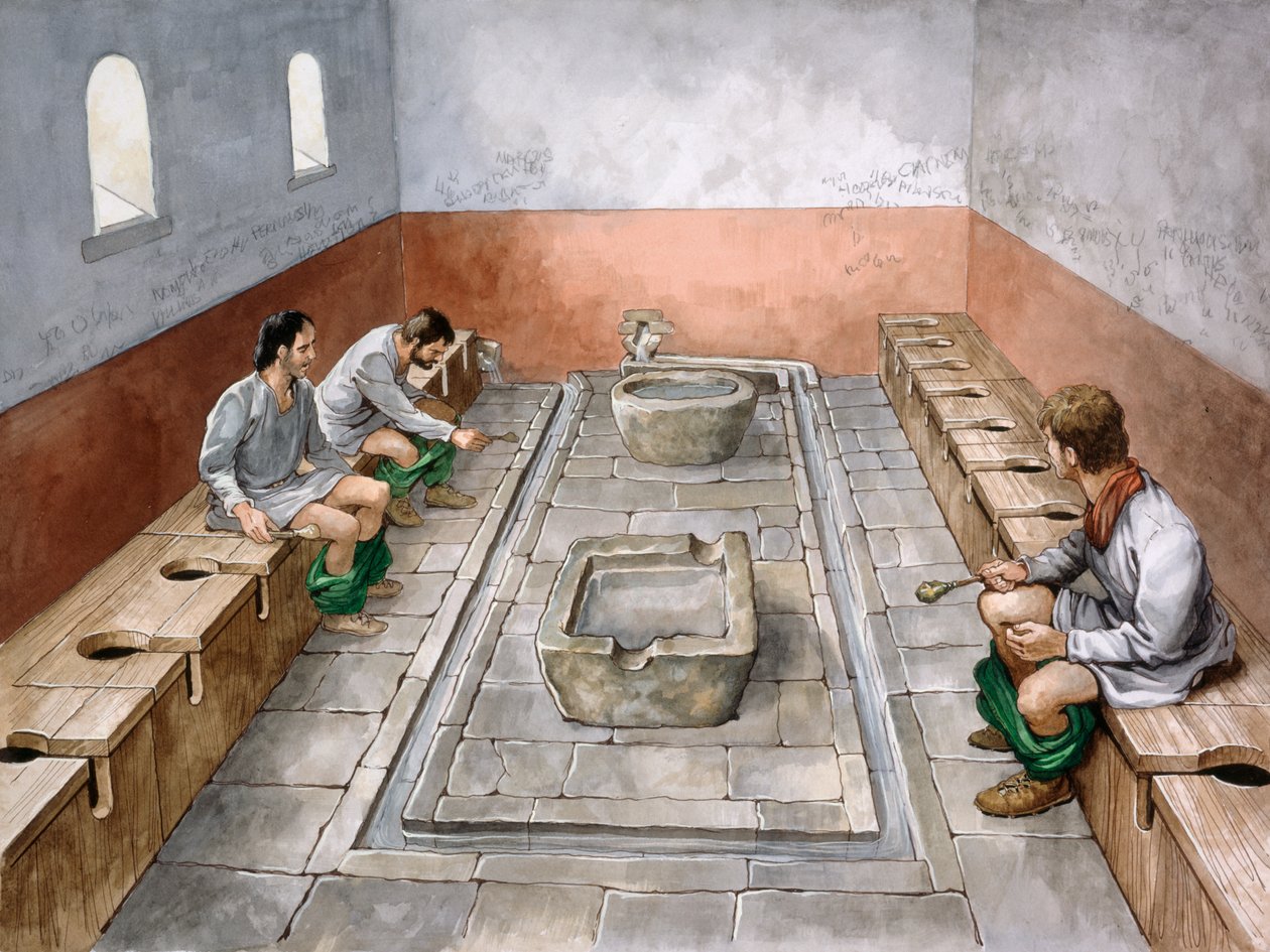 Romersk latrine, 2. århundre, c1990-2010 av Philip Corke