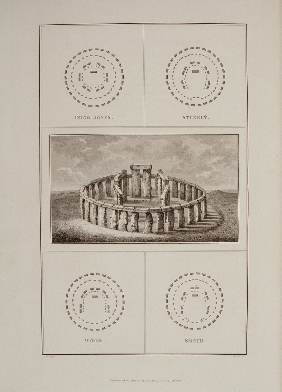 Utsikt over Stonehenge, fra Sir Richard Colt Hoares The History of Ancient Wiltshire, gravert av James Basire, London, 1810-11 av Philip Crocker