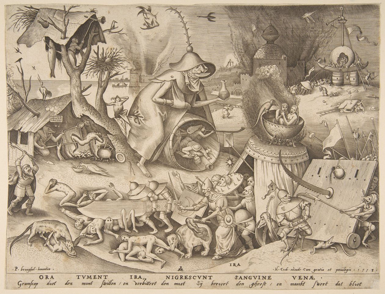 Anger Ira, fra serien The Seven Deadly Sins, 1558. av Philip Galle