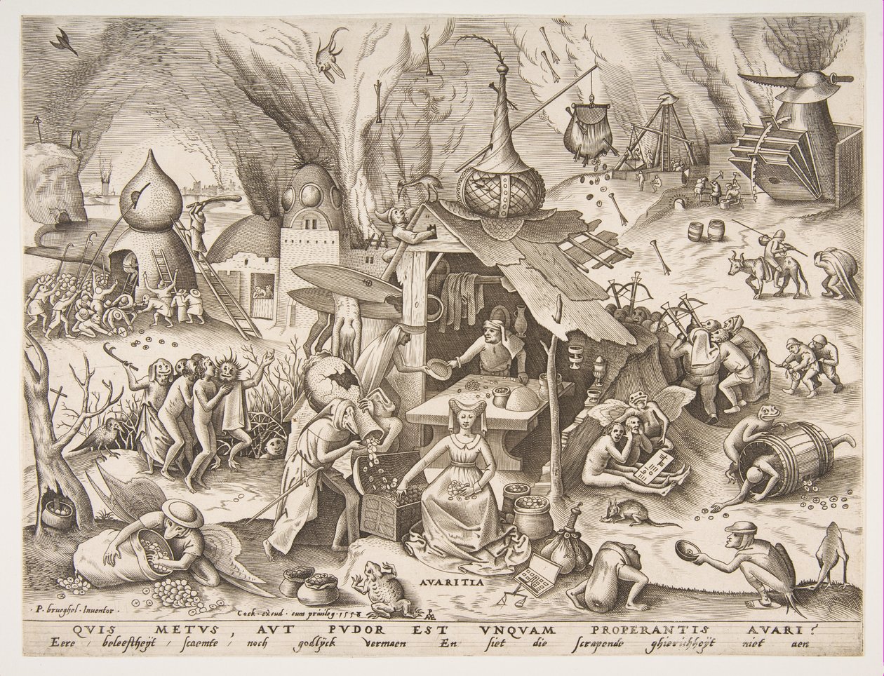 Avarice Avaritia fra serien The Seven Deadly Sins, 1558. av Philip Galle