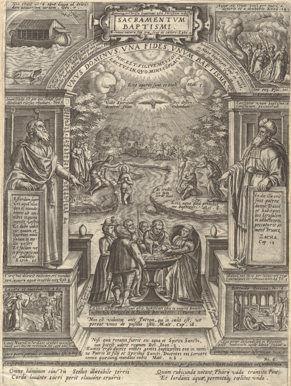 Dåp, fra serien De syv sakramenter, 1576., 1576. av Philip Galle