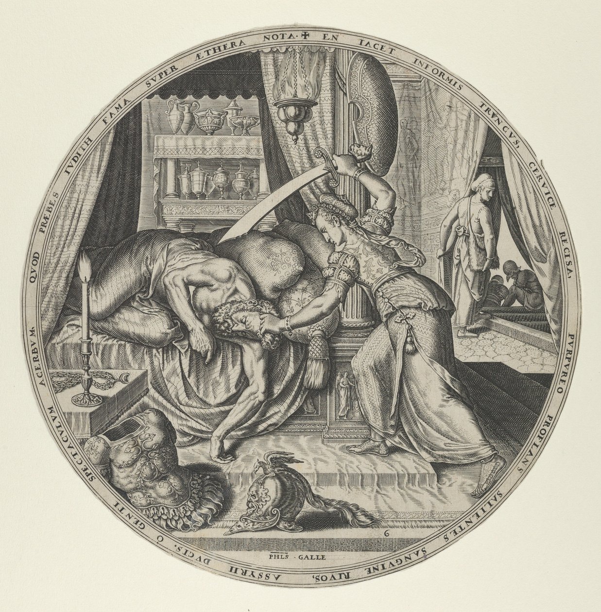 Judith fra kjente kvinner fra Det gamle testamente, sett med 6 stk. av Philip Galle