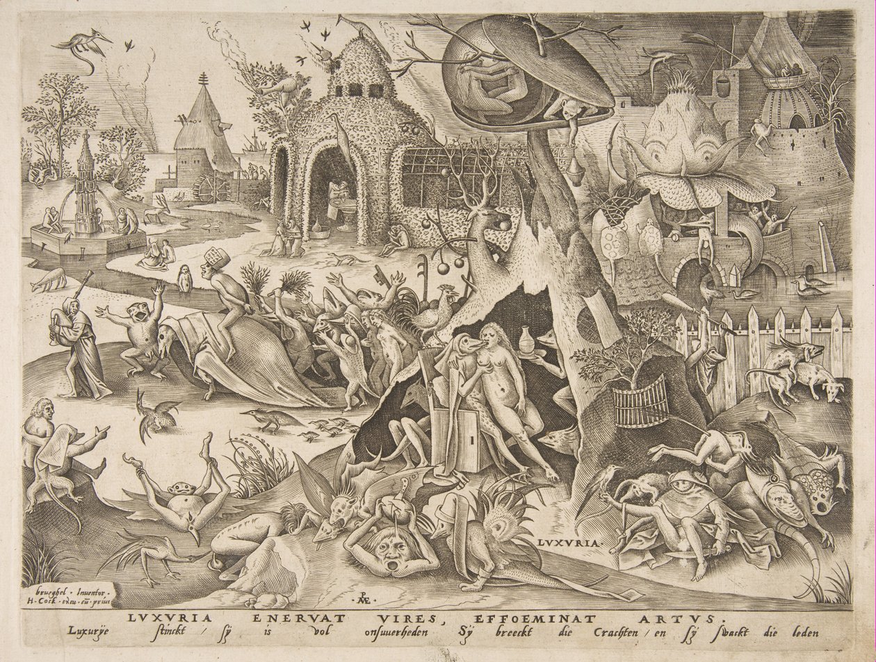 Lust Luxuria fra The Seven Deadly Sins, 1558. av Philip Galle