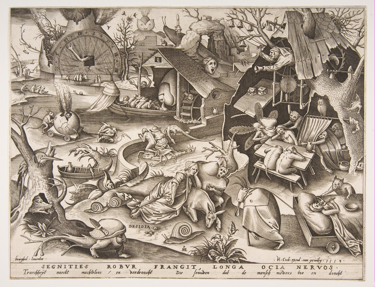 Sloth Desidia, fra serien The Seven Deadly Sins, 1558. av Philip Galle
