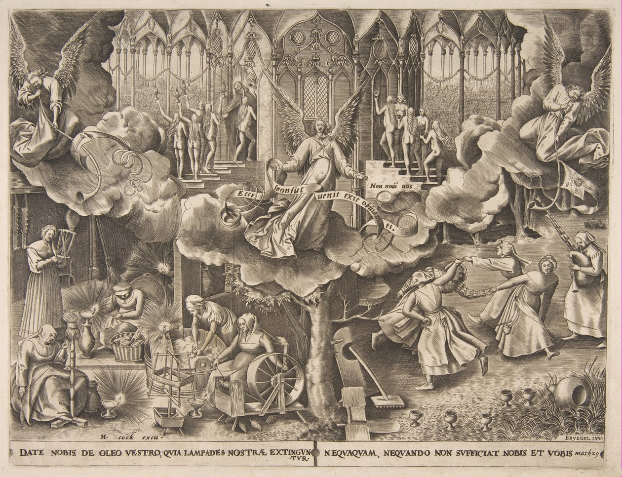 Lignelsen om de vise og tåpelige jomfruer, ca. 1560-63. av Philip Galle