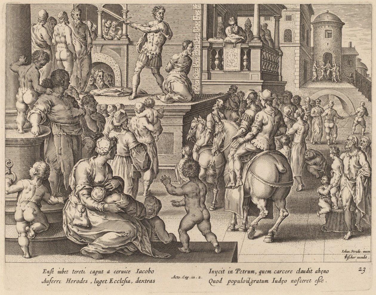 Halshugging av Saint James av Philip Galle after Jan van der Straet