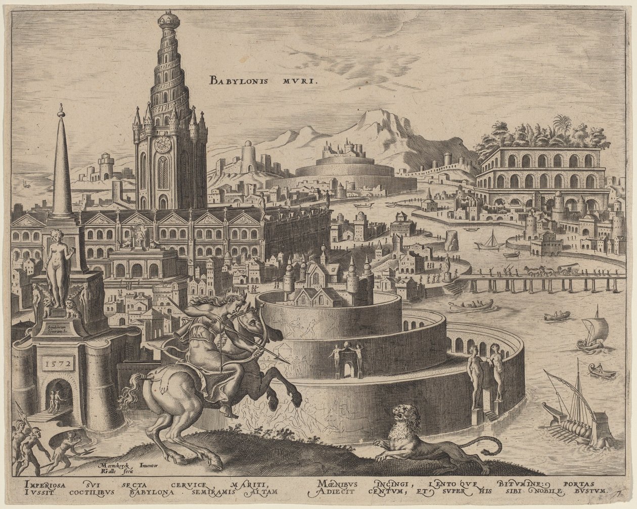 Babylonis Muri (Babylons murer) av Philip Galle, after Maerten van Heemskerck