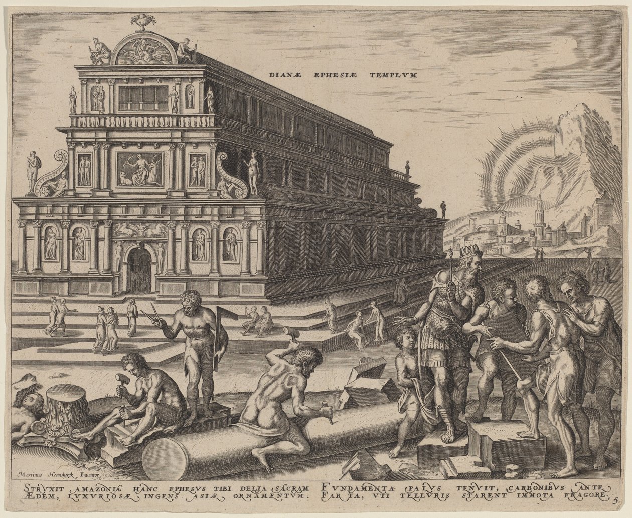Diana-tempelet i Efesos av Philip Galle, after Maerten van Heemskerck
